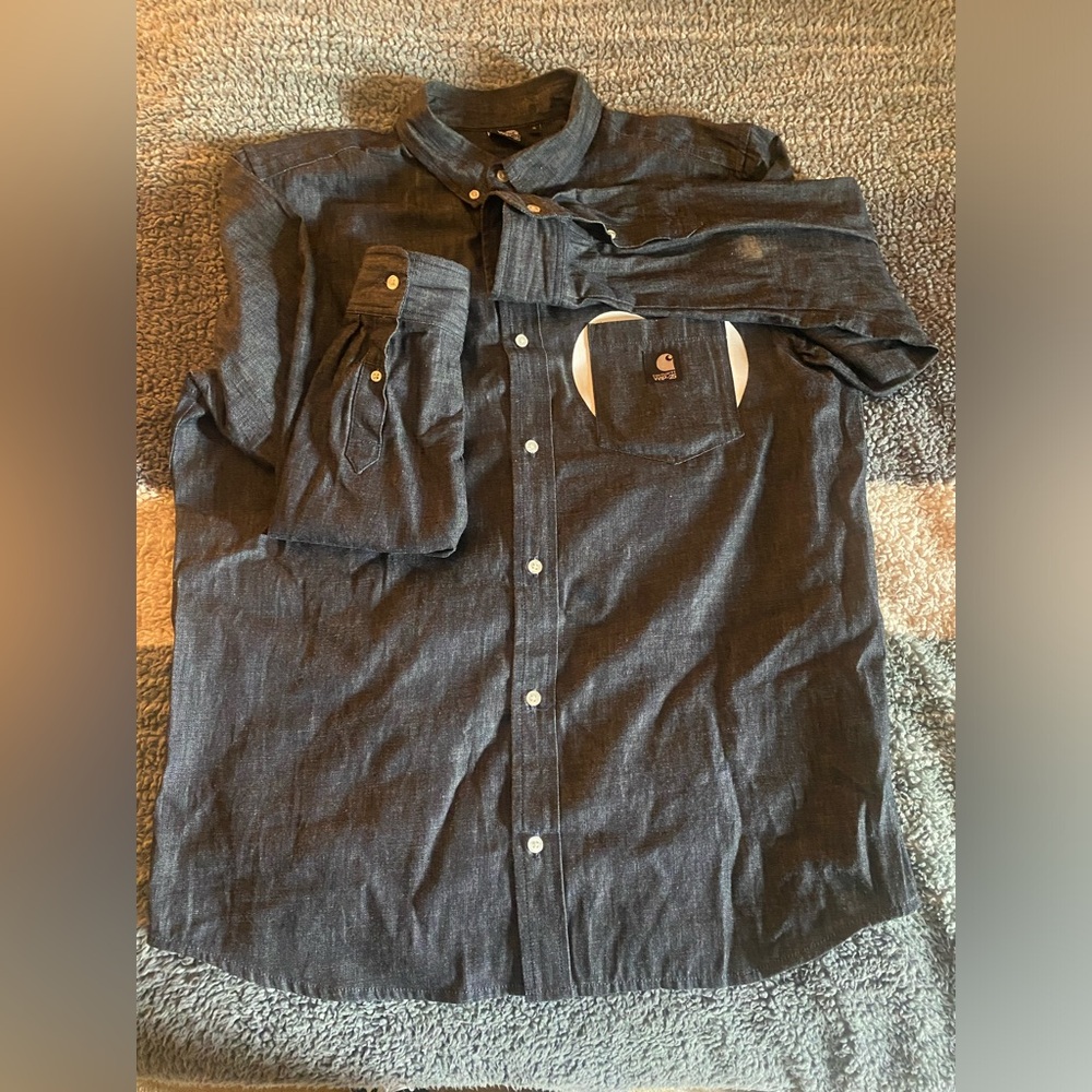 Vintage Carhartt Work In Progress “CIVIL SHIRT XXV” l/s button down. Size men XL